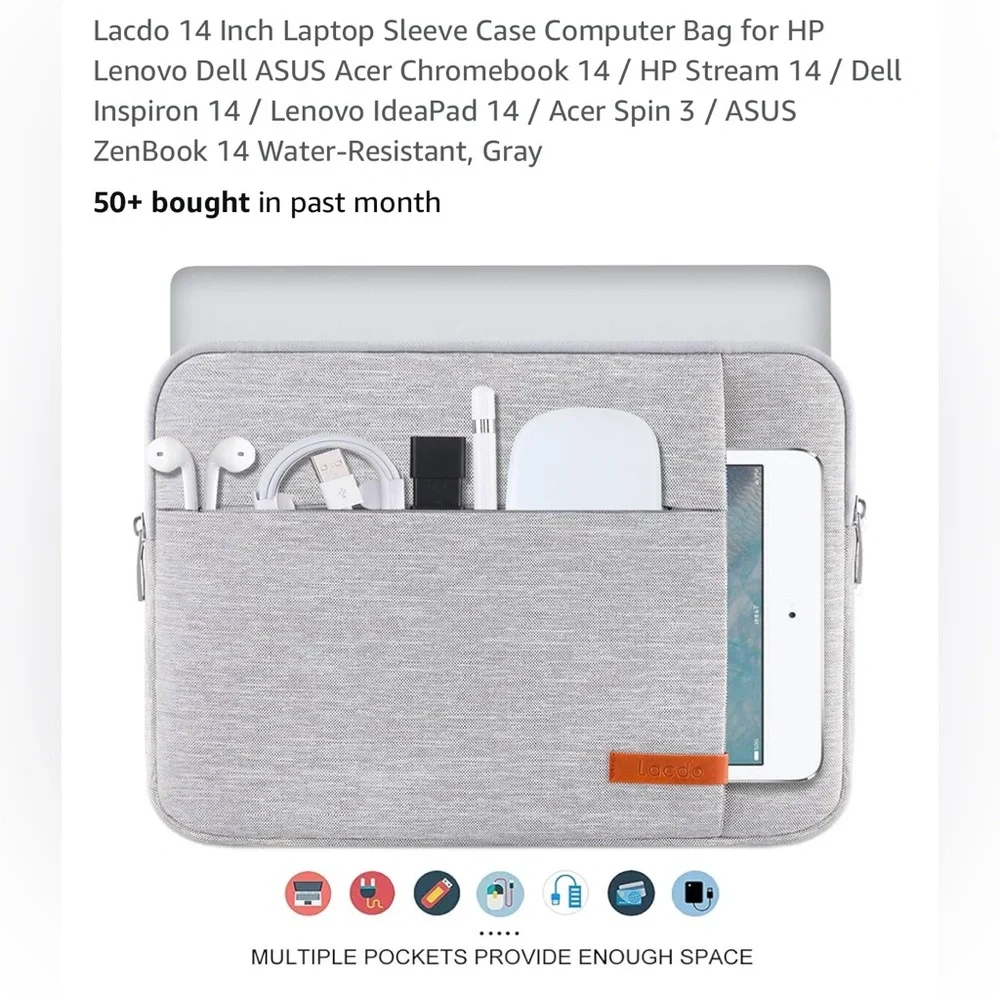 Gray Minimalist Laptop Sleeve